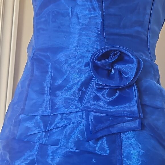 Jessica McClintock For Gunne Sax Strapless Royal Blue Ballerina Maxi Dress Size9 - Picture 4 of 16